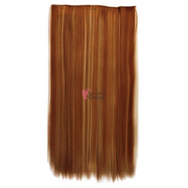 Extensie de par cu 5 Clips On delux dubla dreapta de 60 cm, Castaniu deschis cu Blond Mixt 292127A613